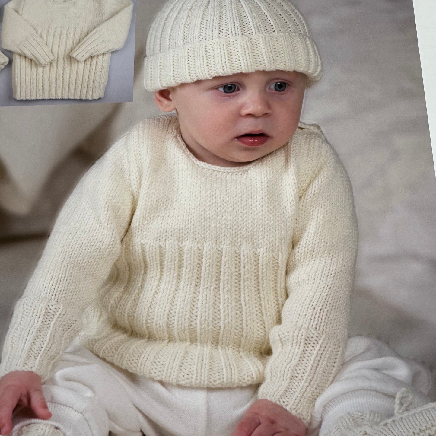 Pattern | Crucci 8ply | Rib Sweater, Hat + Bootees | 202