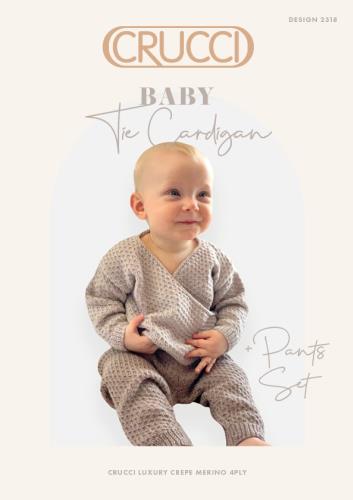 Pattern | Crucci 4ply | Baby Tie Cardigan + Pants Set | 2318