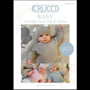 Pattern | Crucci 3ply | Baby Envelope Neck Top + Beanie | 2416