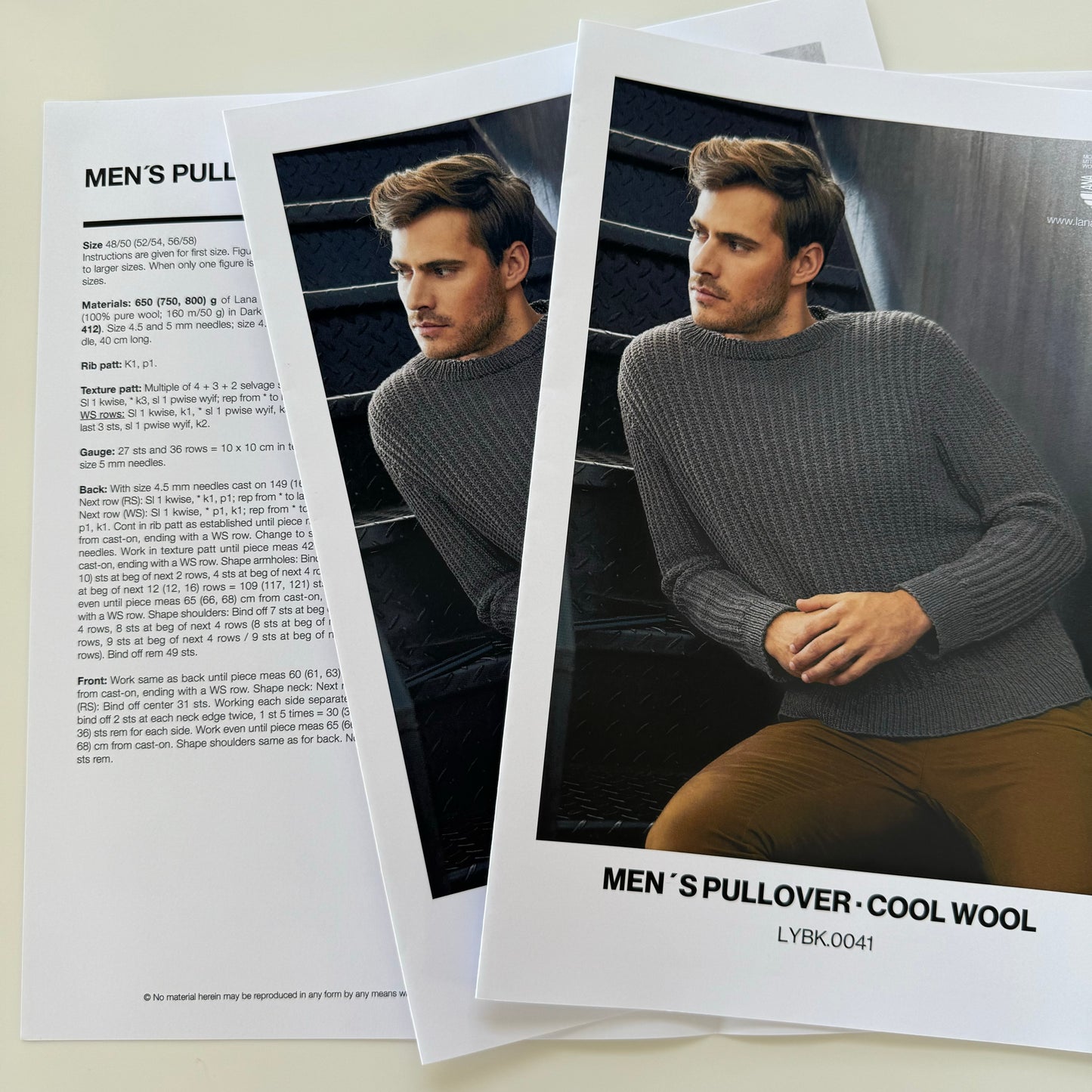 Pattern | Lana Grossa Men's Pullover | Cool Wool 5ply