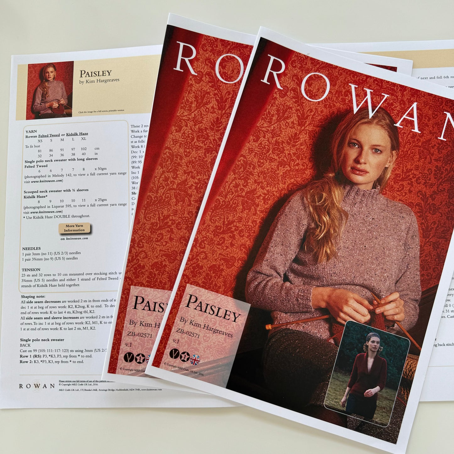 Pattern | Rowan Paisley Polo Neck Sweater | Felted Tweed