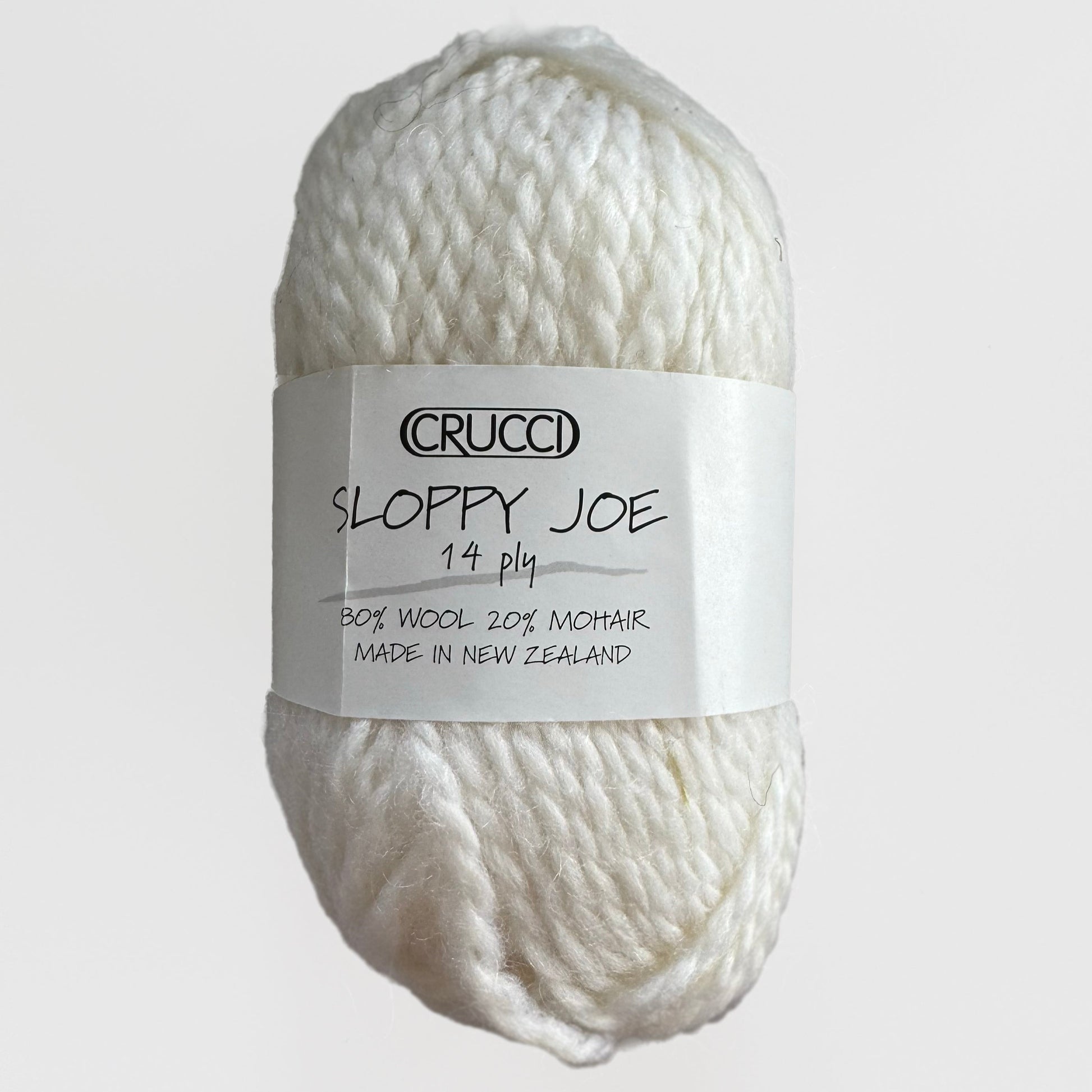 Ball of Sloppy Joe cream yarn