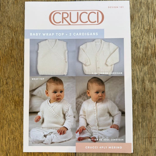 Pattern | Crucci 4ply | Baby Wrap Top + 2 Cardigans | 101