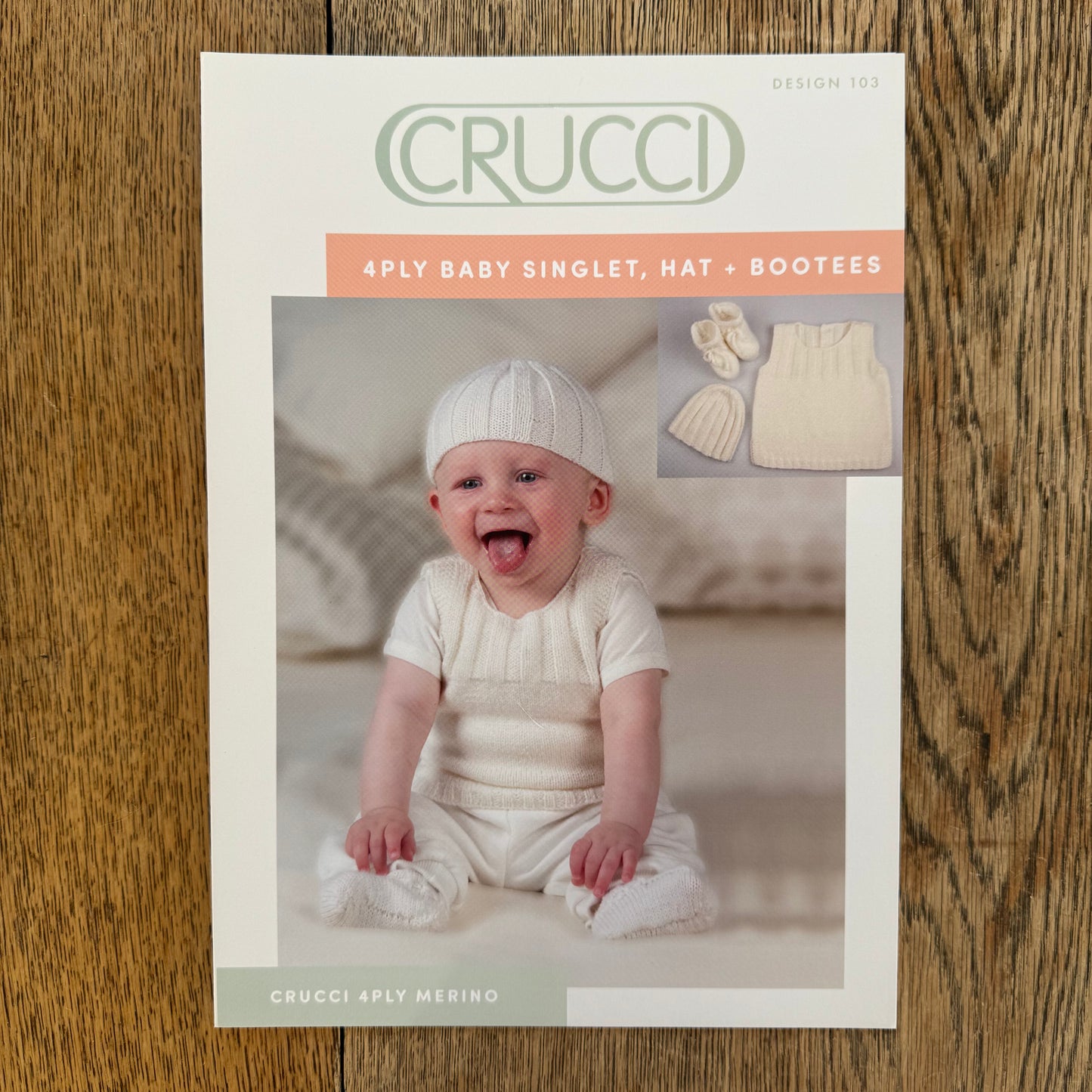 Pattern | Crucci 4ply | Baby Singlet, Hat and Bootees | 103