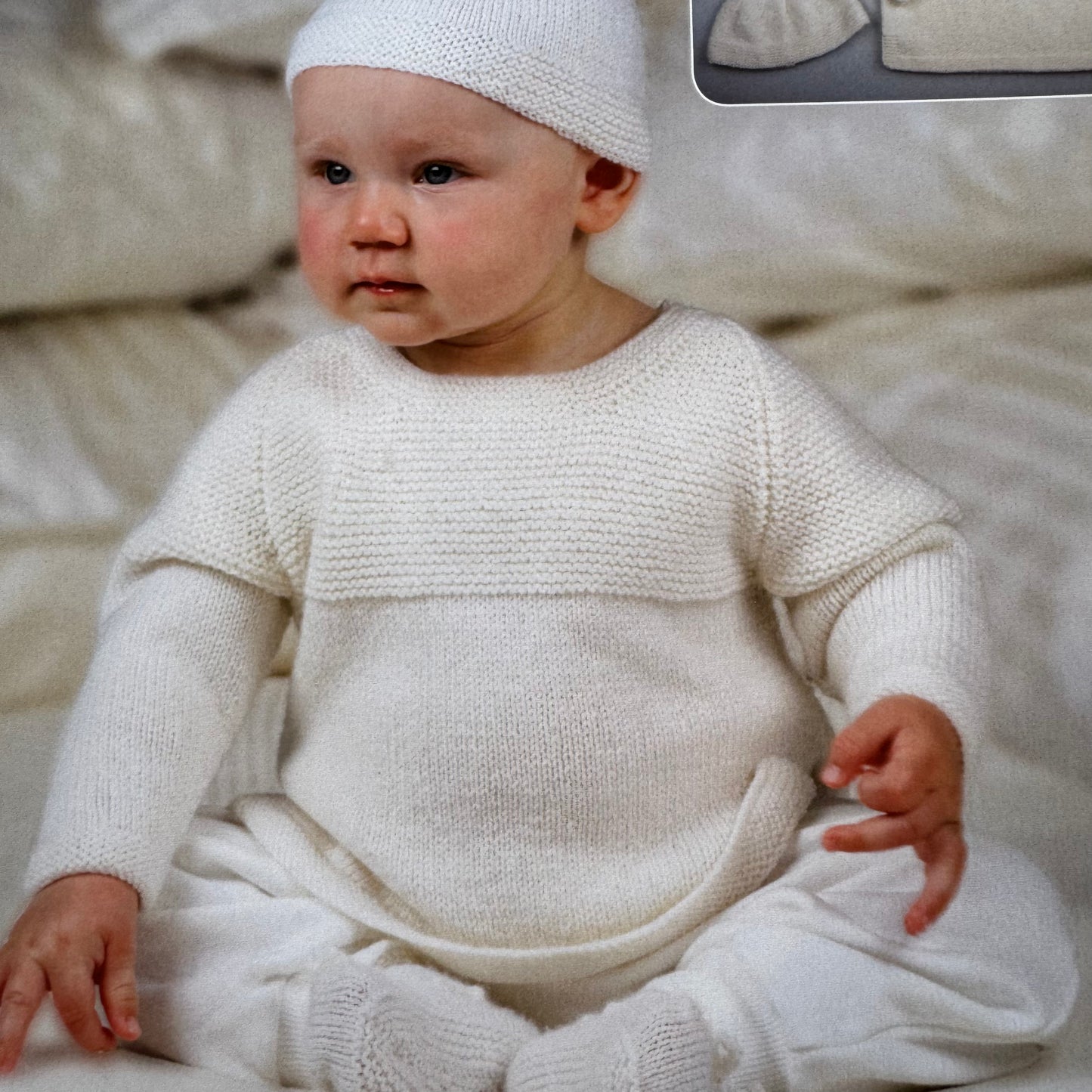 Pattern | Crucci 4ply | Raglan Sweater, Hat + Bootees | 106