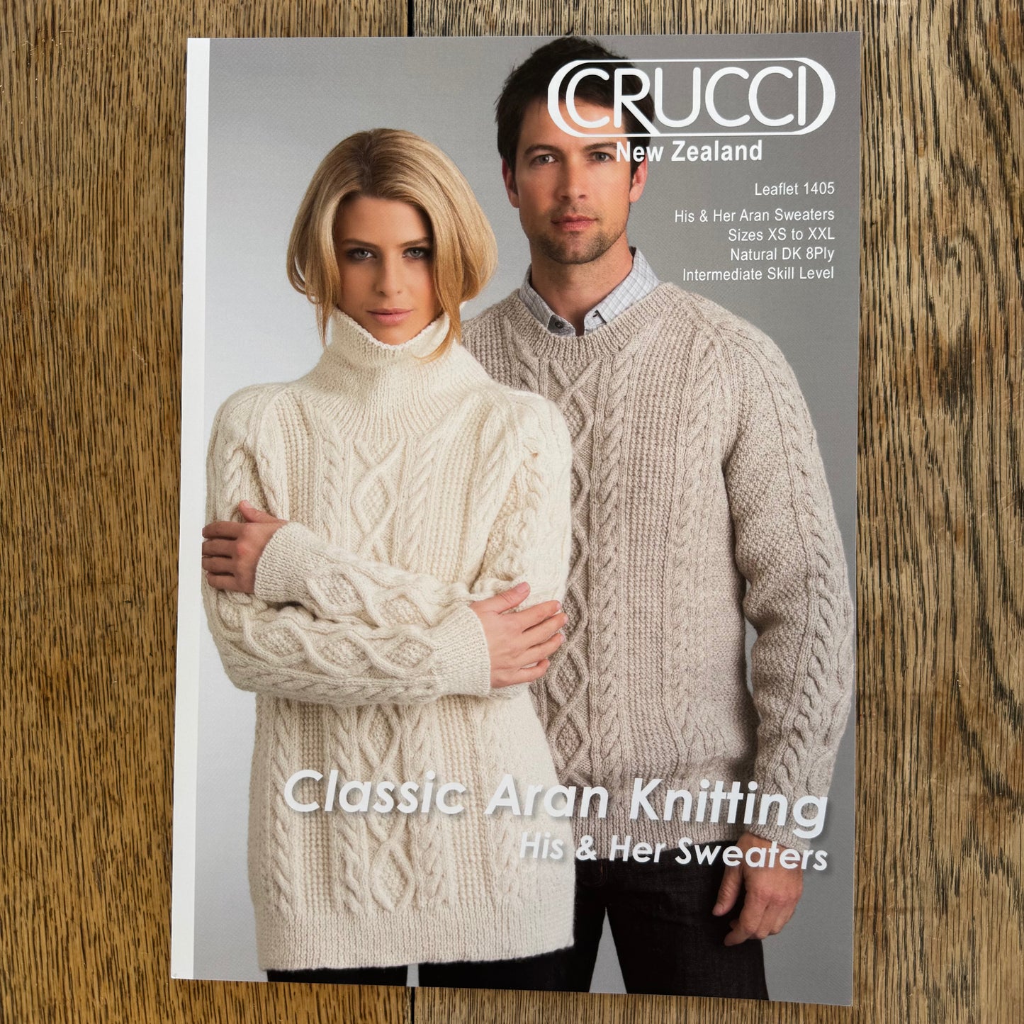 Pattern | Crucci 8ply/DK | Classic Aran His and Hers Sweaters | 1405