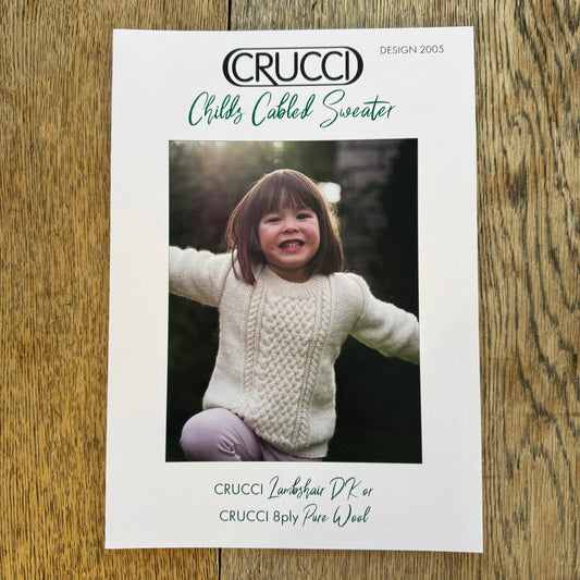 Pattern | Crucci 8ply Pure Wool (or merino) | Child's Cabled Sweater | 2005