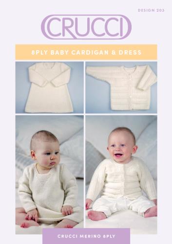 Pattern | Crucci 8ply | Baby Cardigan and Dress | 203