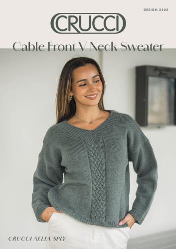 Pattern | Crucci Aella 8ply | Cable Front V-Neck Sweater | 2305