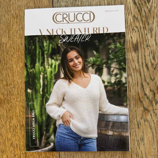 Pattern | Crucci Aella 8ply | V-Neck Textured Sweater | 2311