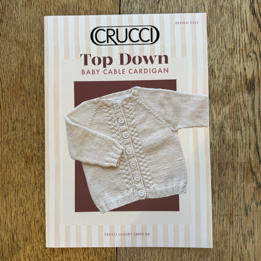 Pattern | Crucci 8ply | Top Down Baby Cable Cardigan | 2322