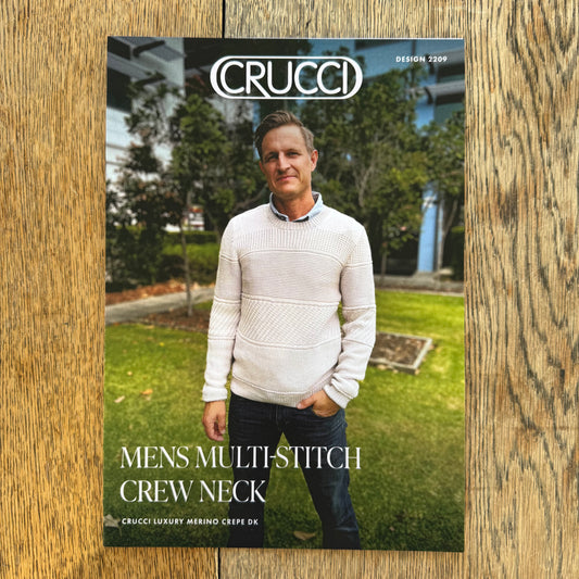 Pattern | Crucci 8ply/DK | Mens Multi-stitch Crew Neck | 2209