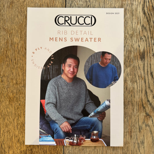Pattern | Crucci Pure Wool 8ply and 12ply | Rib Detail Mens Sweater | 2021