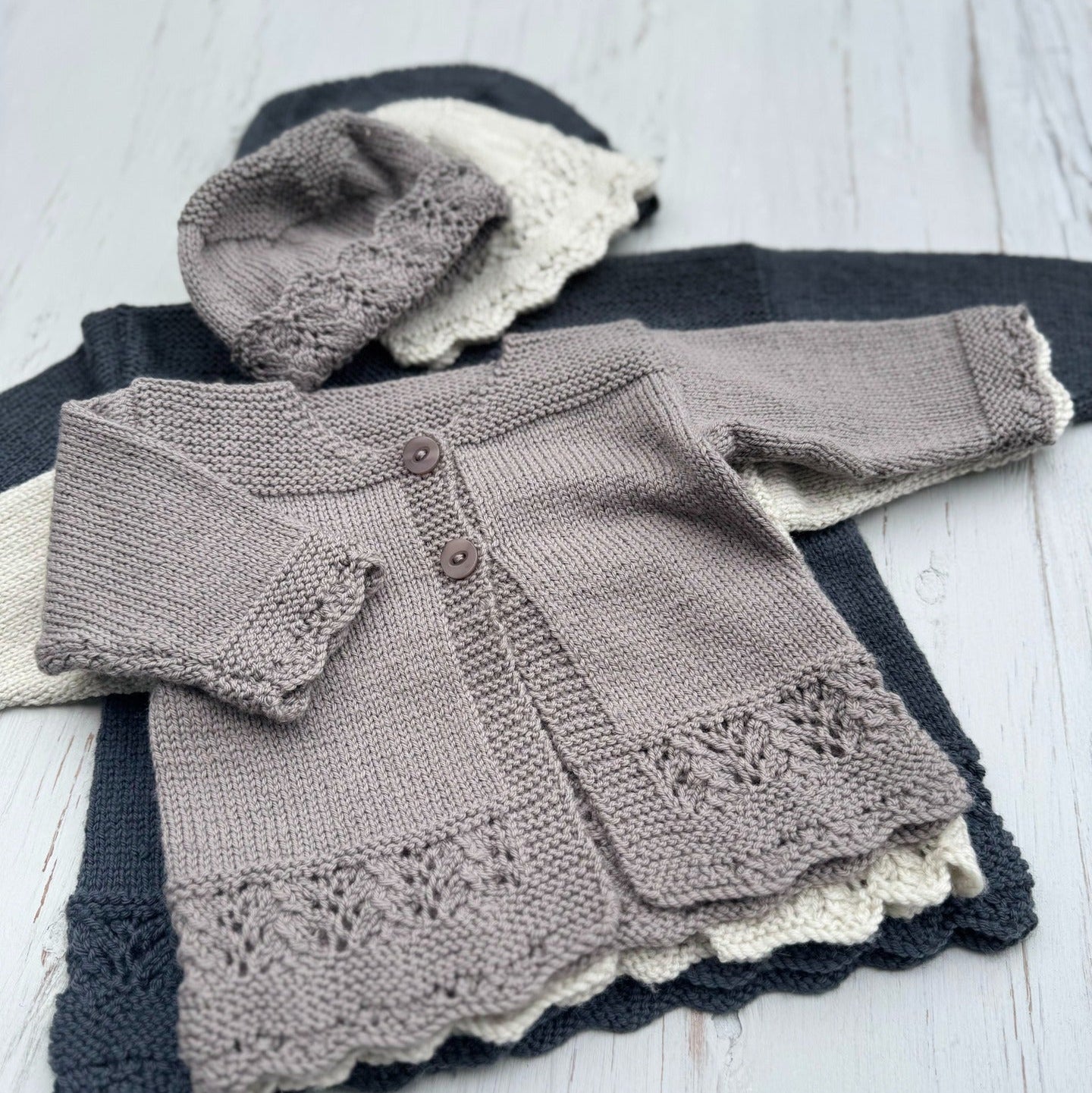 Pattern | The Kiwi Knit & Stitch Co | Amelie Cardigan + Hats | 8ply