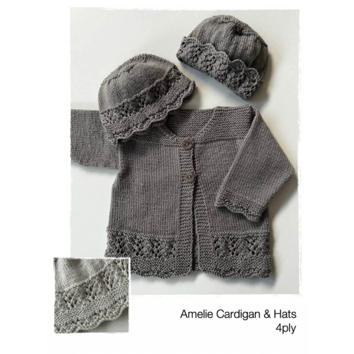 Pattern | The Kiwi Knit & Stitch Co | Amelie Cardigan + Hats | 8ply
