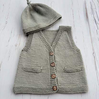 Pattern | The Kiwi Knit & Stitch Co | Ava + Archie Vintage Vest + Hat | 8ply