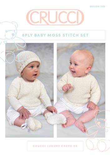 Pattern | Crucci 8ply | Baby Moss Stitch Set | 205