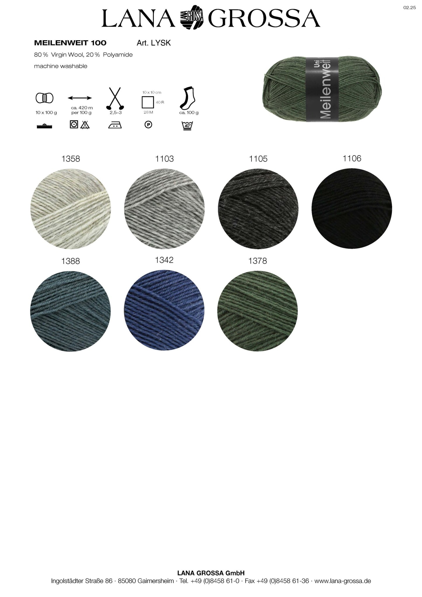 *NEW* Lana Grossa | Meilenweit SOCK 100 | 4ply (fingering)