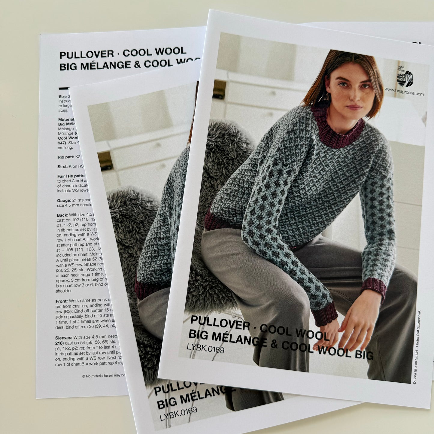 Pattern | Lana Grossa Ladies Pullover | Cool Wool Big Melange DK and Cool Wool Big DK