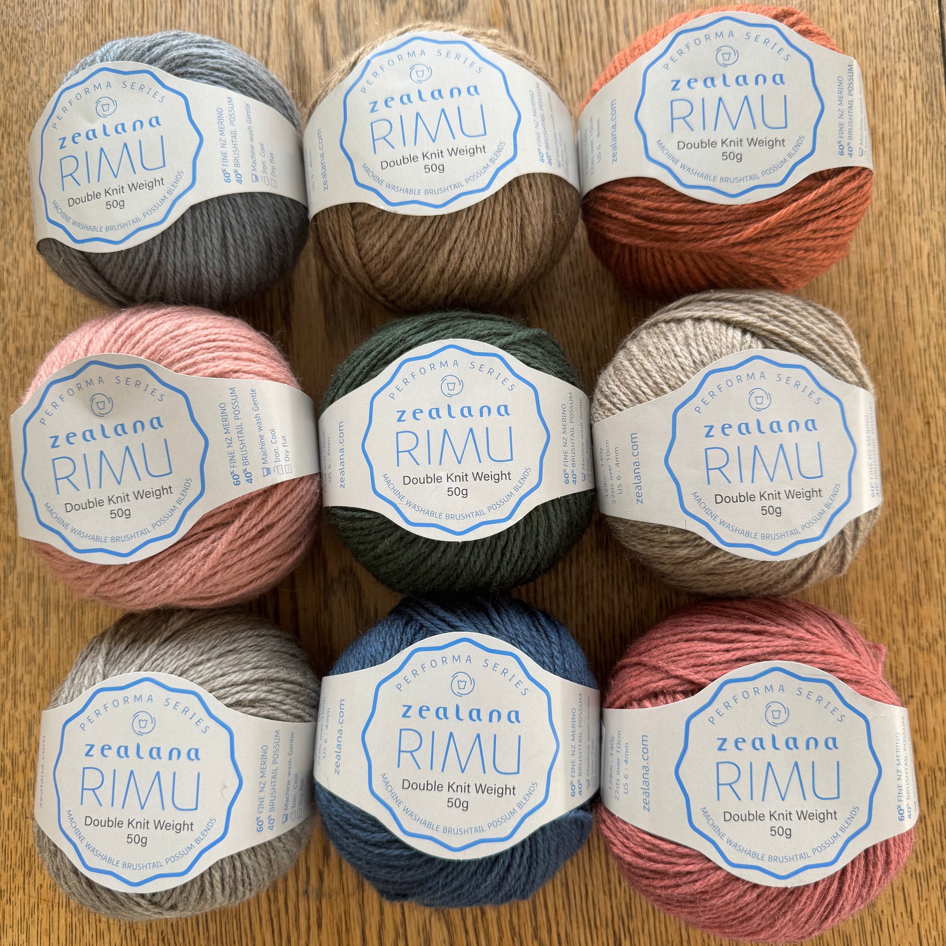 Zealana RIMU yarn DK possum/merino blend group shot